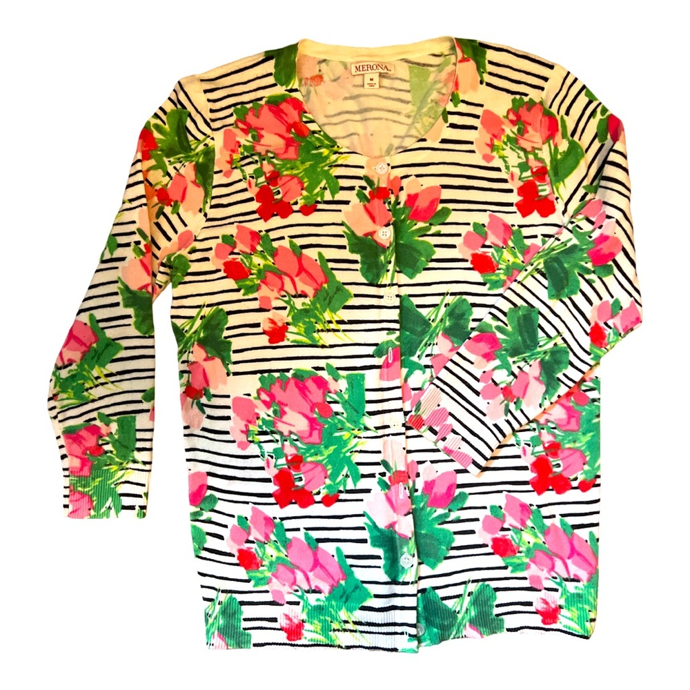 CARDIGAN WITH ROSE PRINT